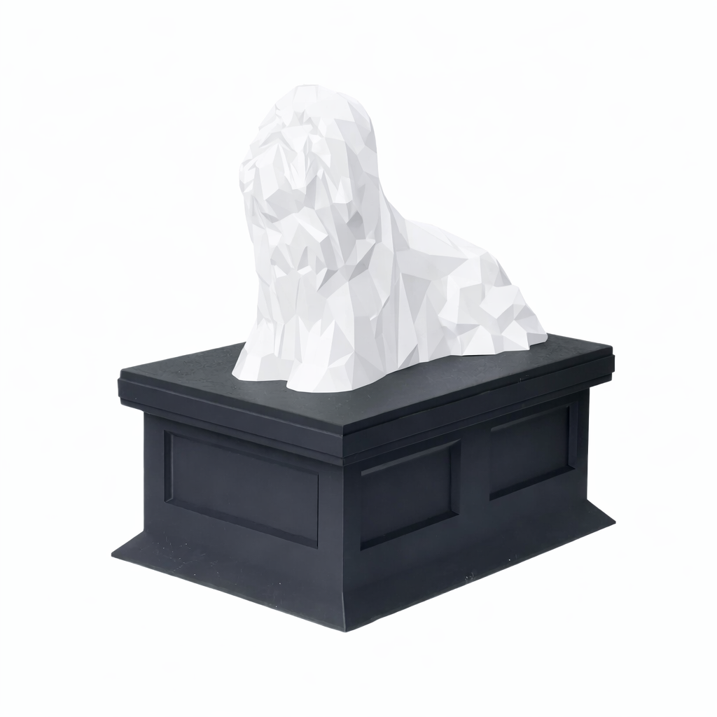 black vault white Lhasa Apso Pet Urn