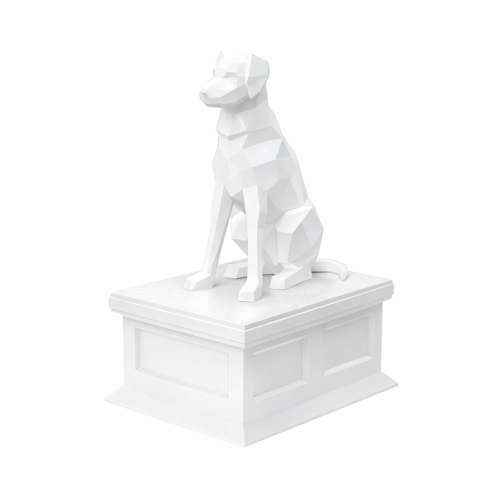 white vault white labrador pet urn
