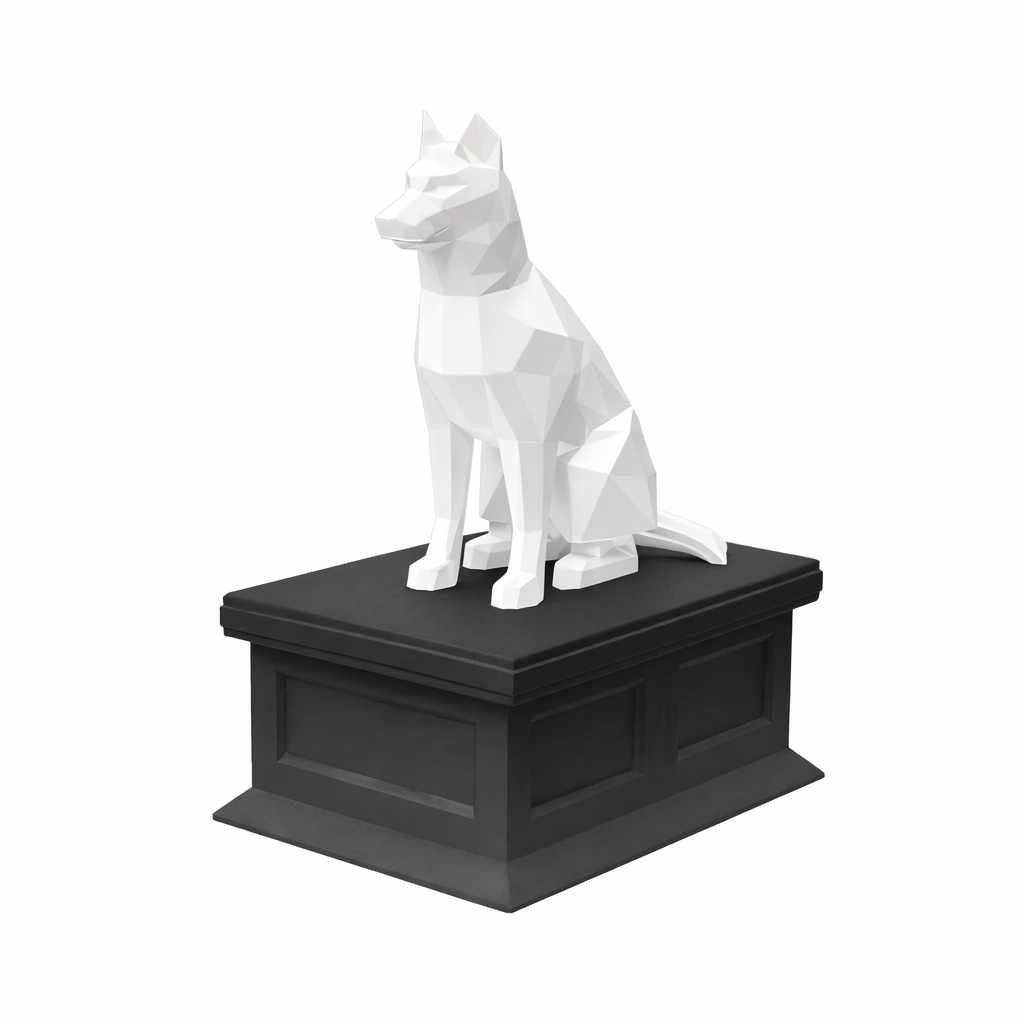 black vault white husky pet urn