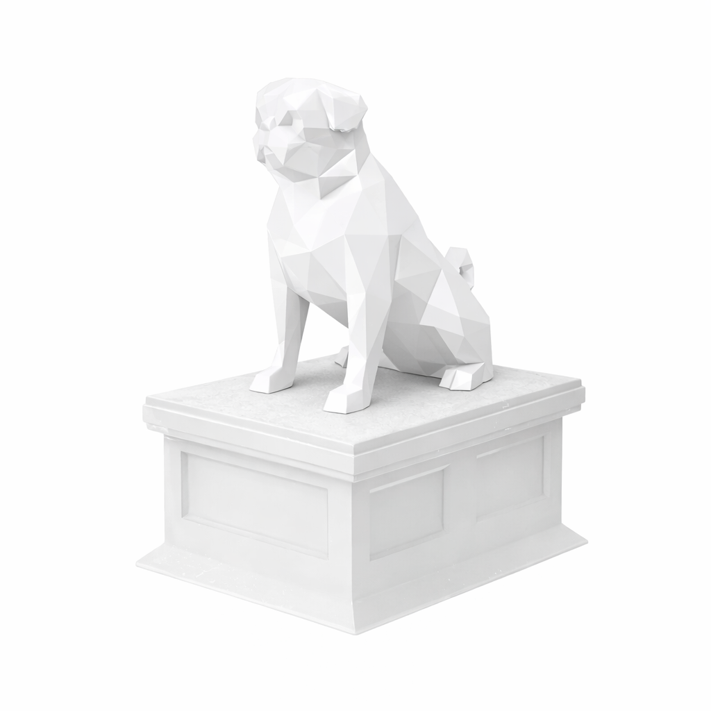 white vault white pug pet urn