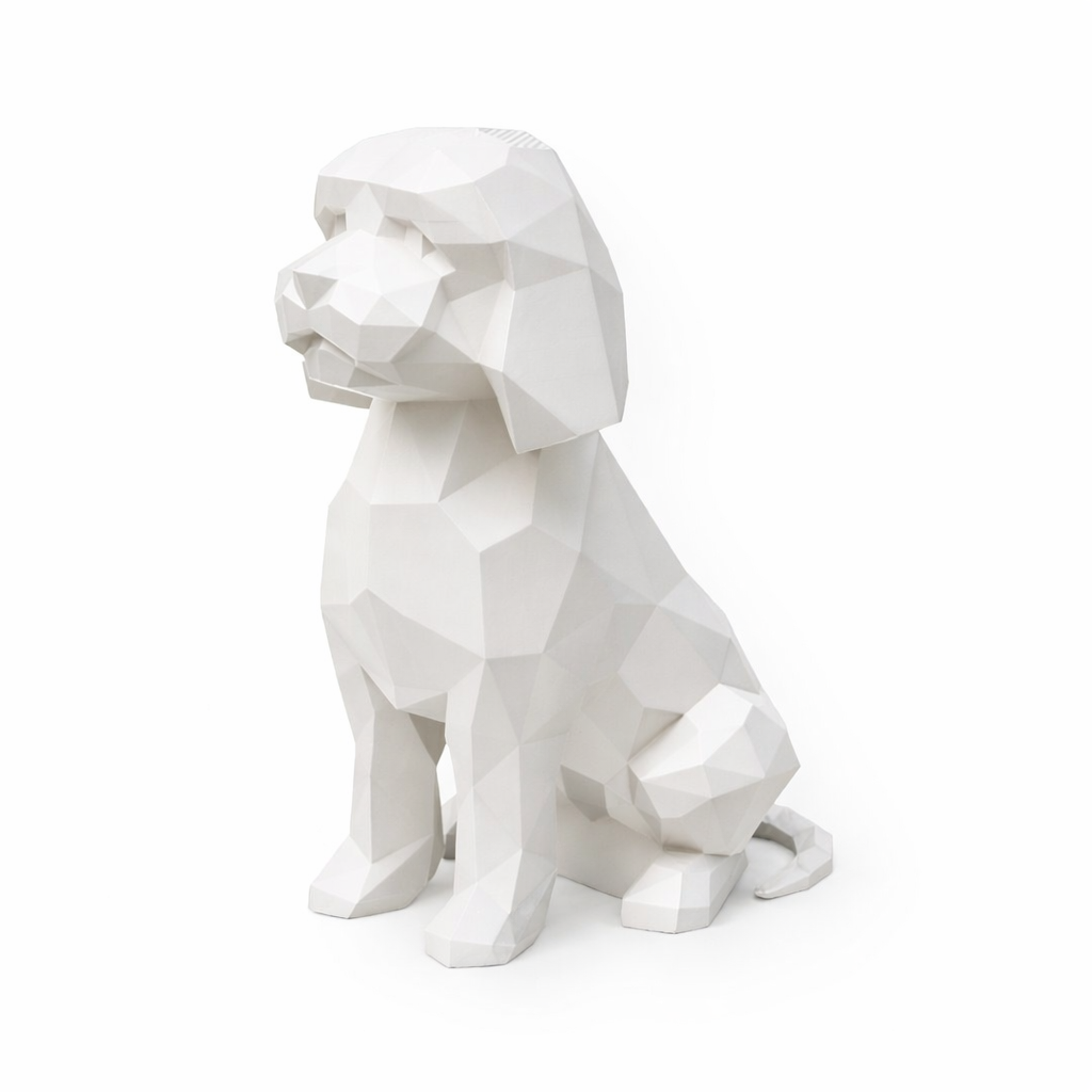White Mini-Golden Doodle Pet Urn