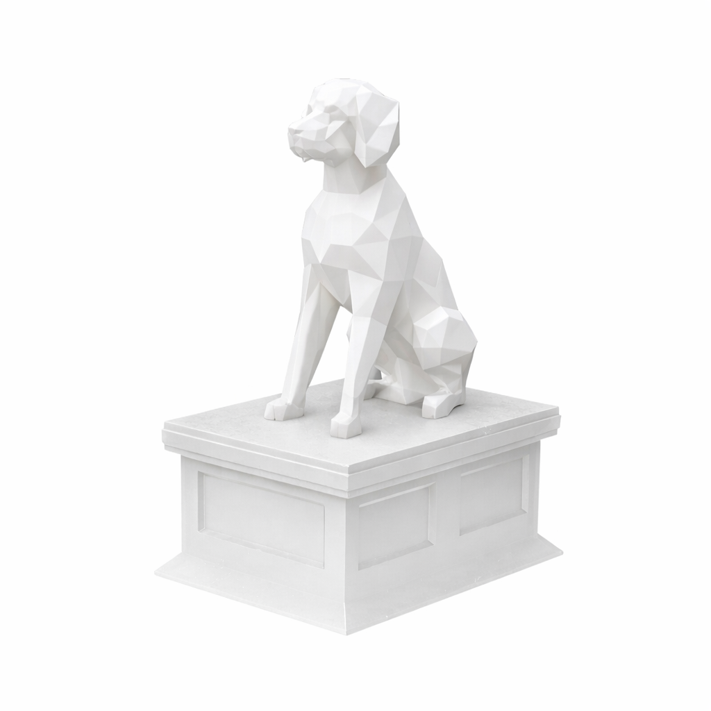 white vault white brittany spaniel pet urn