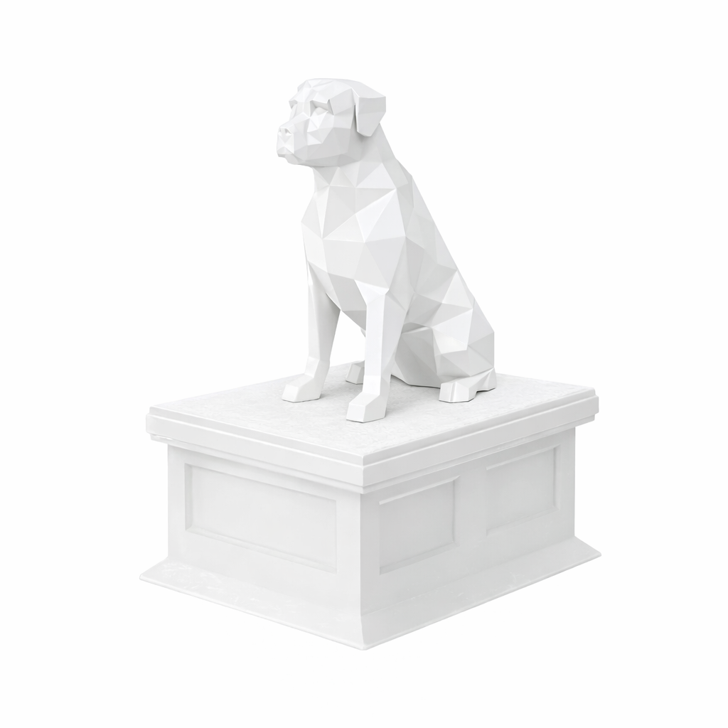 white vault white Rottweiler pet urn