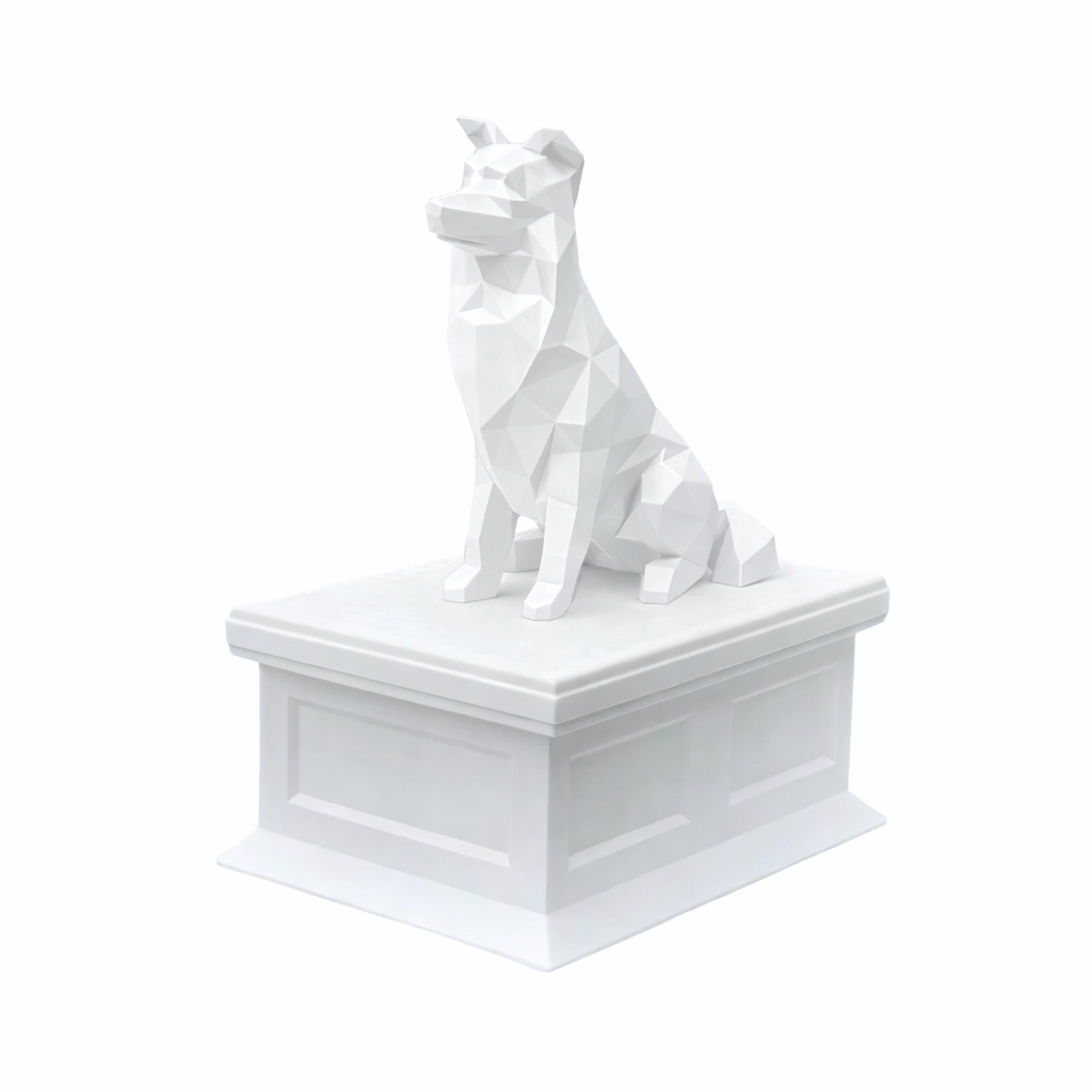 white vault white border collie pet urn