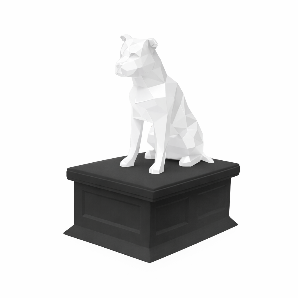 black vault white pitbull pet urn