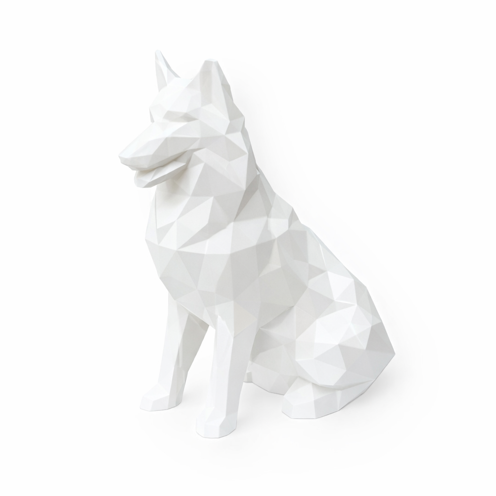 White Shetland Shephard Pet Urn