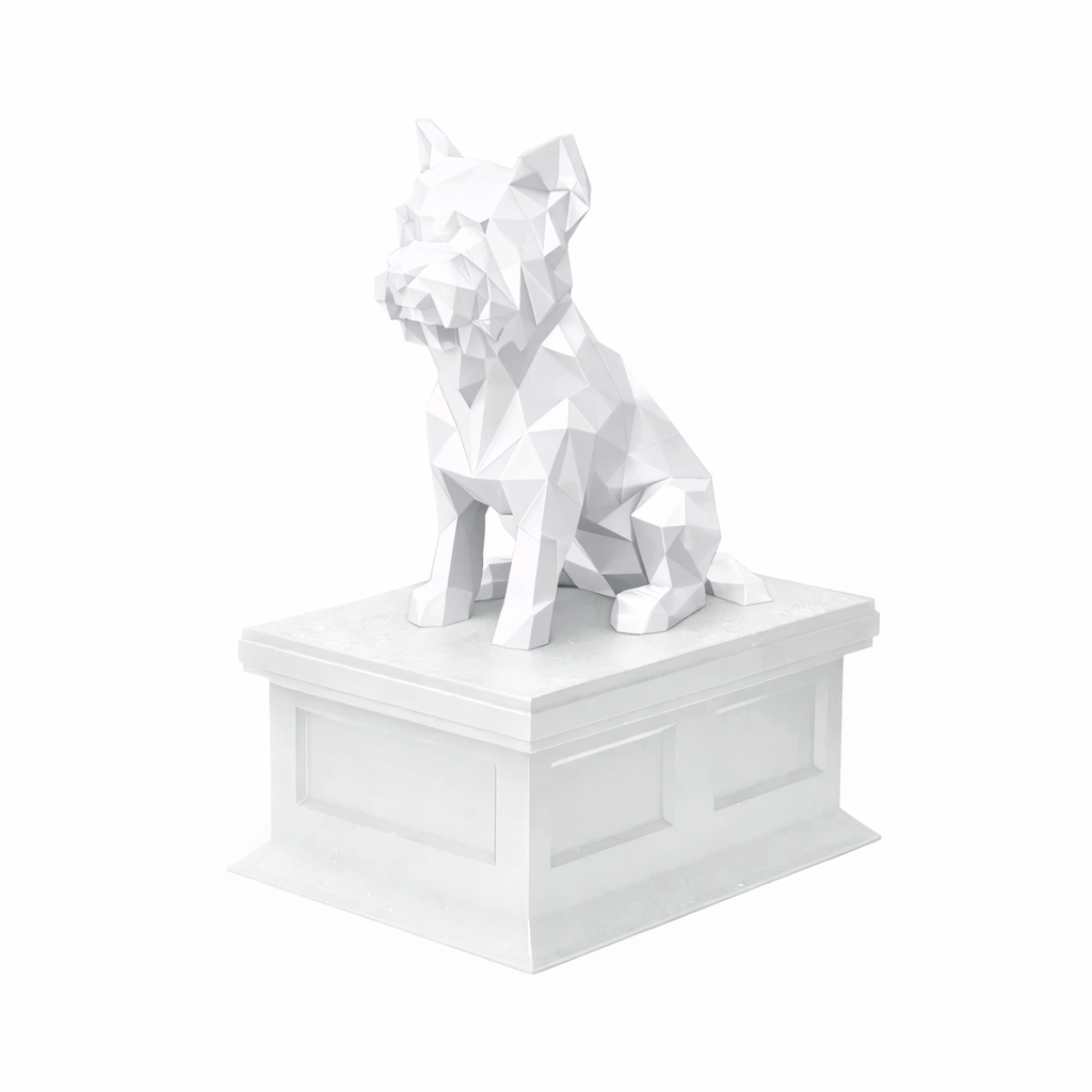 white vault white Yorkshire Terrier pet urn