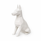White Mini-Doberman Pet Urn