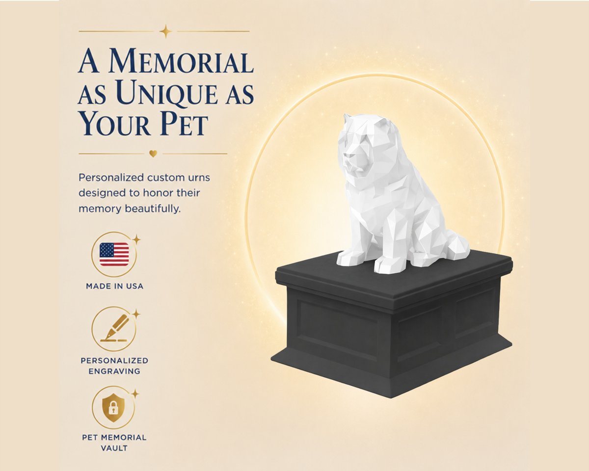 black vault white chow chow custom pet urn