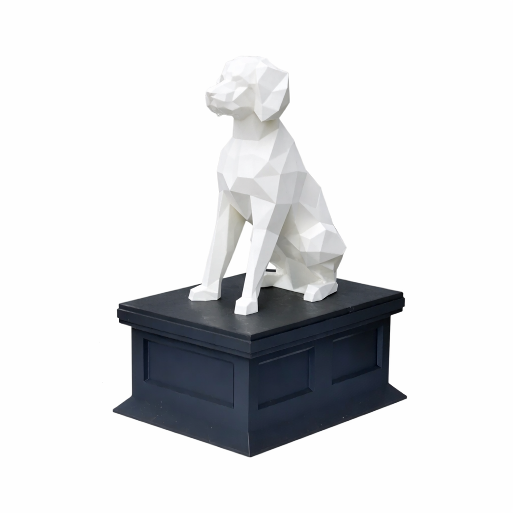 black vault white brittany spaniel pet urn