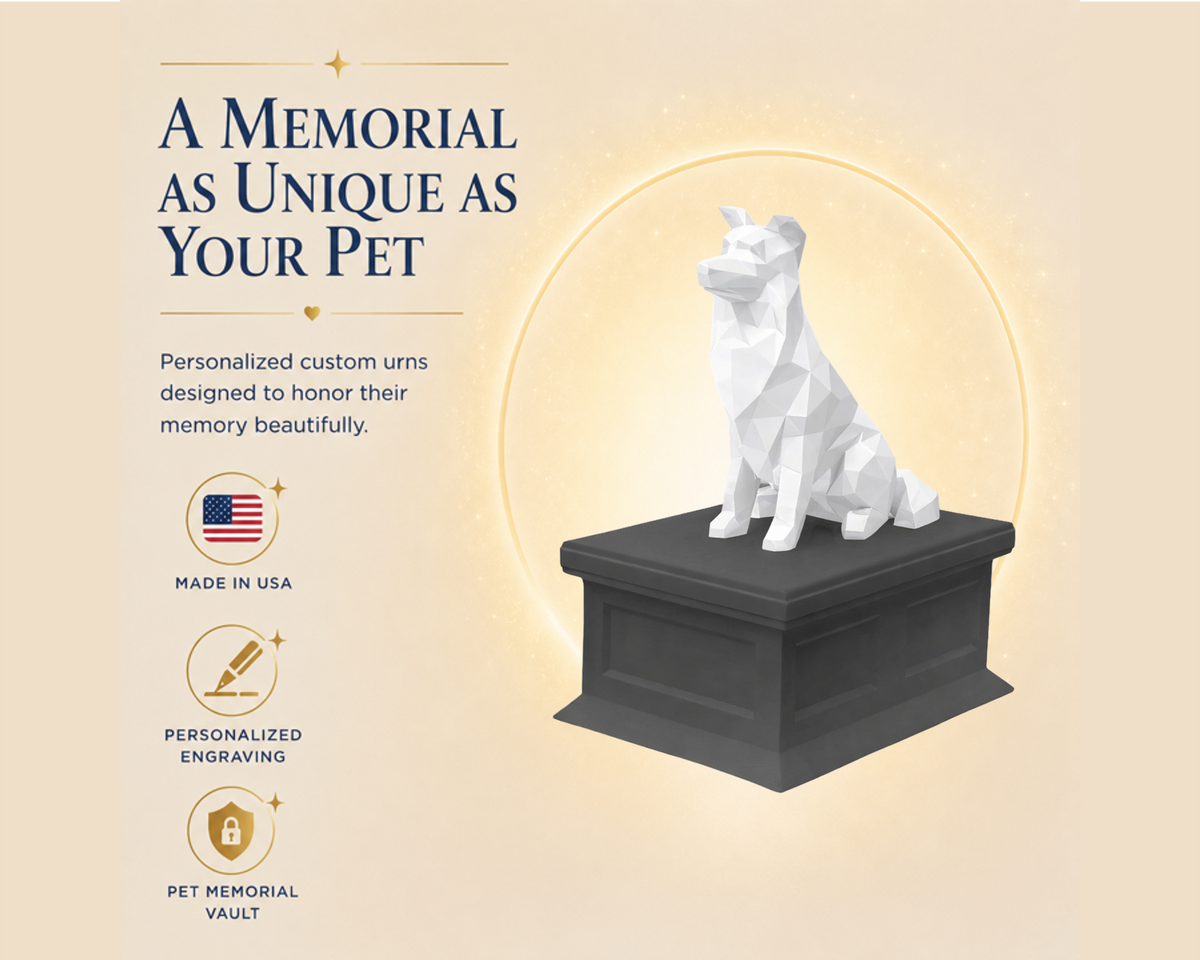 black vault white border collie custom pet urn