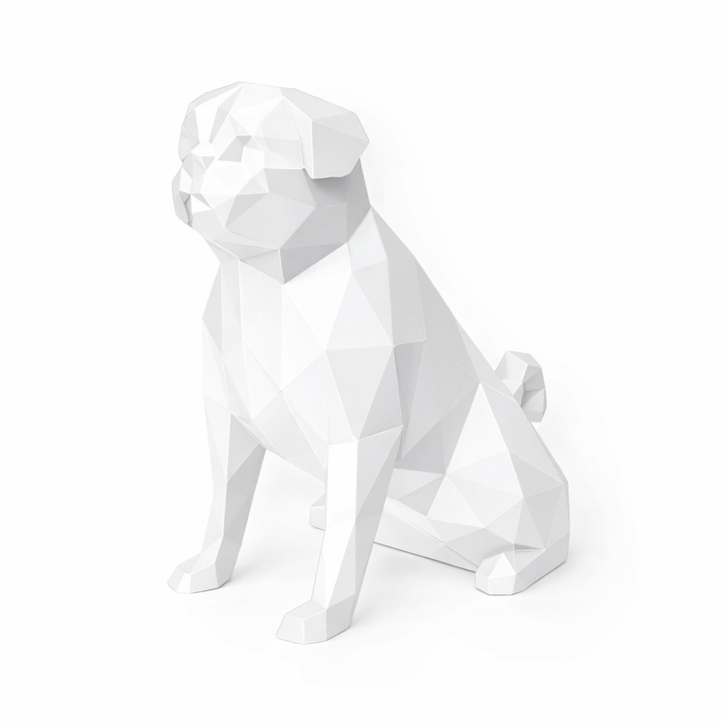 White Pug Pet Urn