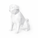 White Pug Pet Urn