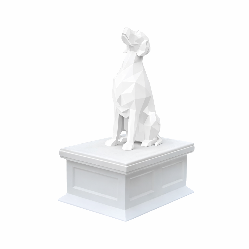 white vault white english setter pet urn