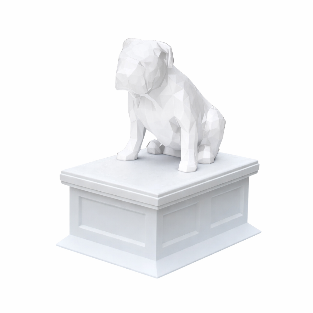 white vault white english bulldog pet urn