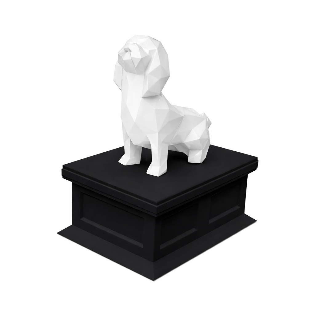 black vault white Shih Tzu pet urn