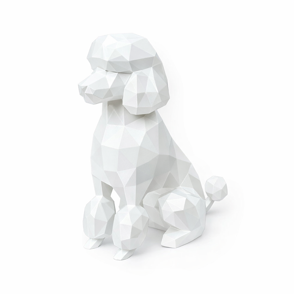 White Poodle Pet Urn