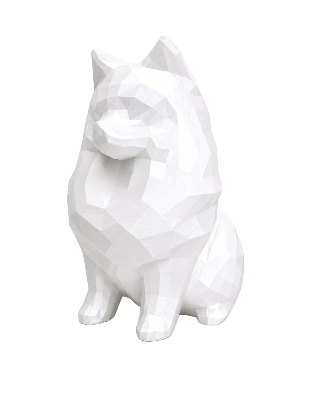 white Pomeranian pet memorial urn